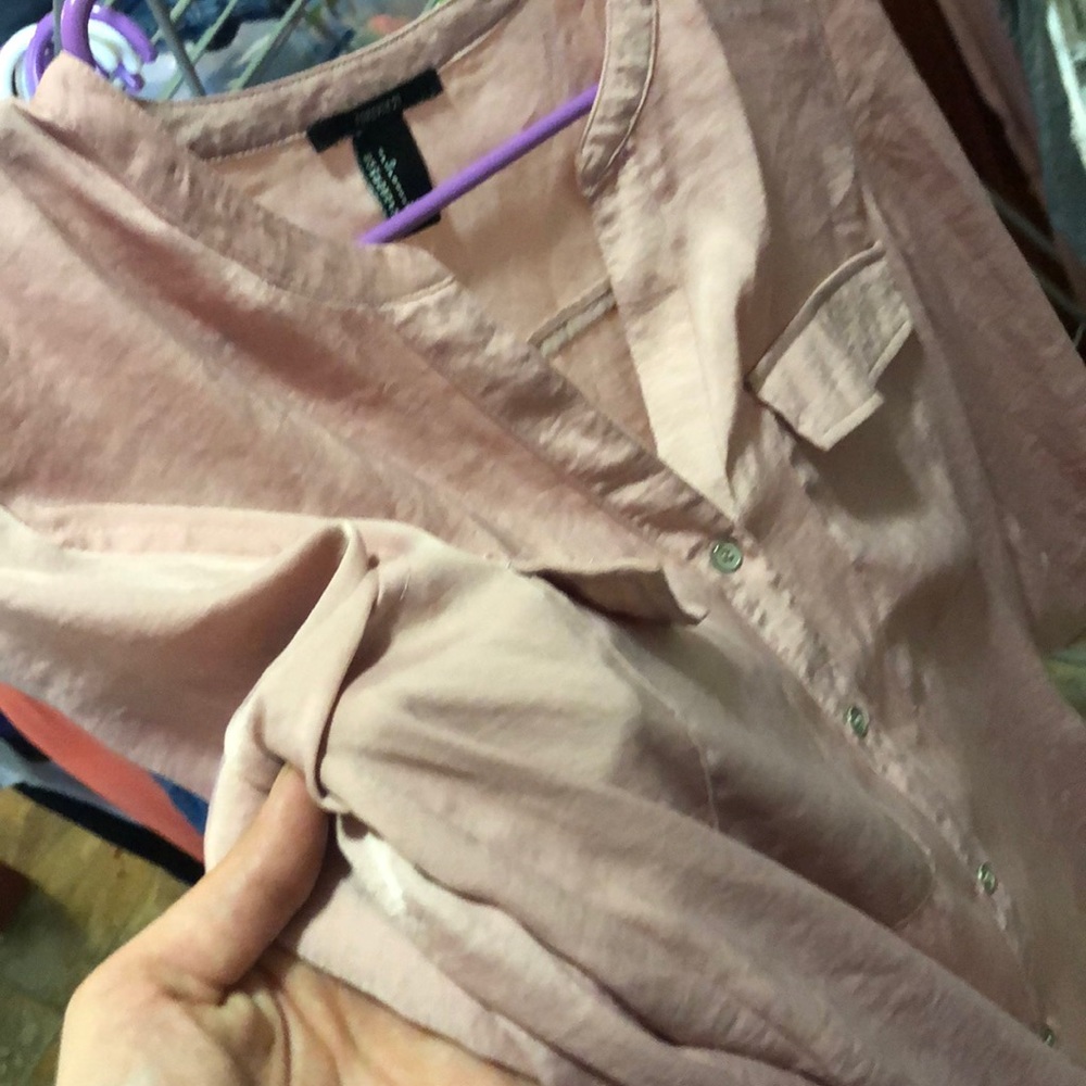 Pink button down blouse - Picture 2 of 3
